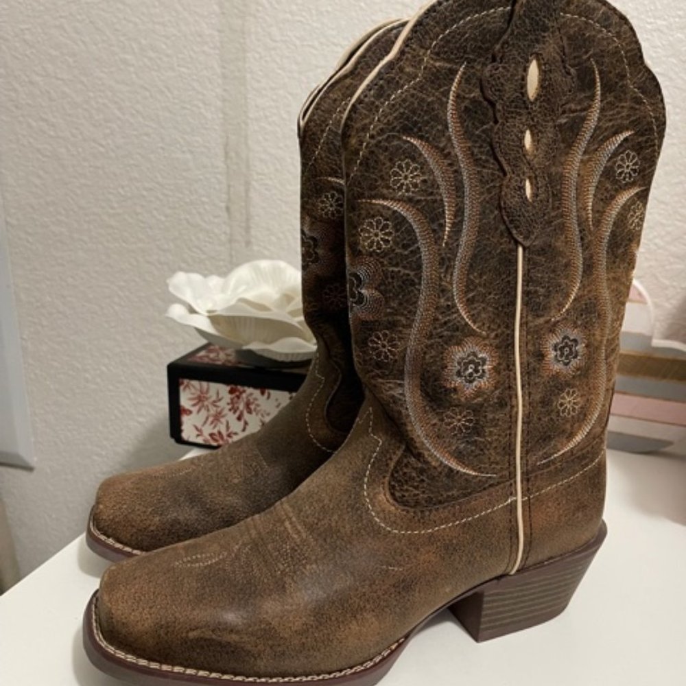 New Justin Brown Cowboy Women's Boots Size 8